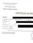 Certificat de résidence